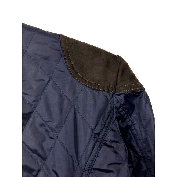 Banana Republic Navy Blue Belted Field Jacket w/ Faux Suede Accents Sz SX EUC - Picture 7 of 8